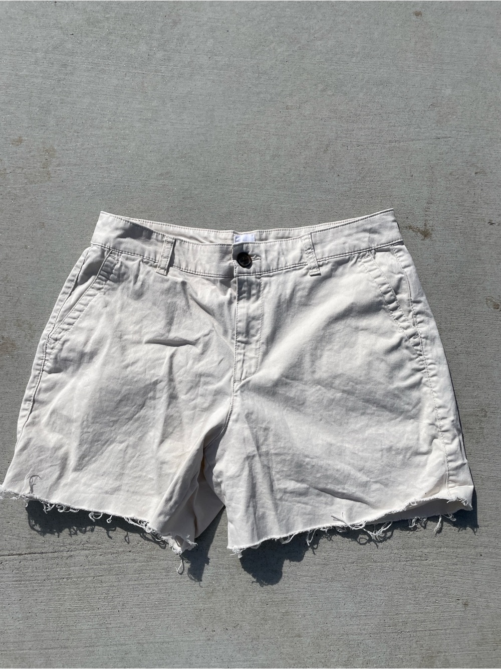 GAP White Frayed Hem Cotton Shorts